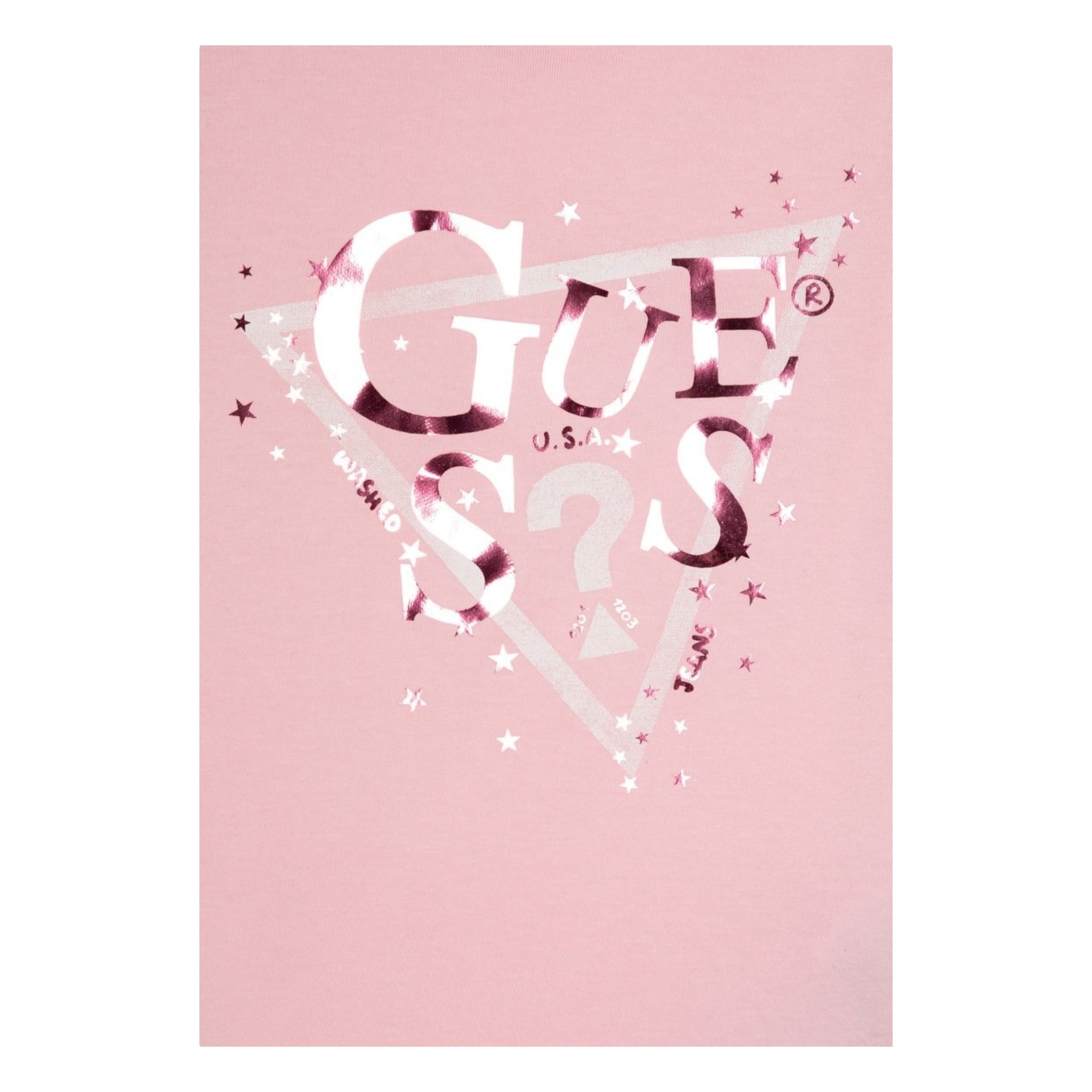Guess T-Shirt Girocollo Tinta Unita con Logo per Bambina K5RI00K6YW4XXJ ROSA GUESS 