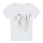 Guess T-Shirt Tinta Unita con Stampa per Bambina K5RI00K6YW BIANCO GUESS 
