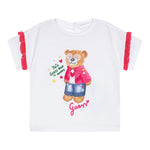 Guess T-Shirt Girocollo Tinta Unita con Stampa per Bambina K5RI12K6YW4XXJ BIANCO GUESS 