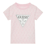 Guess T-Shirt Girocollo Tinta Unita con Stampa per Bambina K5RI15K6YW ROSA GUESS 