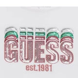 Guess T-Shirt Tinta Unita con Stampa per Bambina K5RI17K6YW4 BIANCO GUESS 