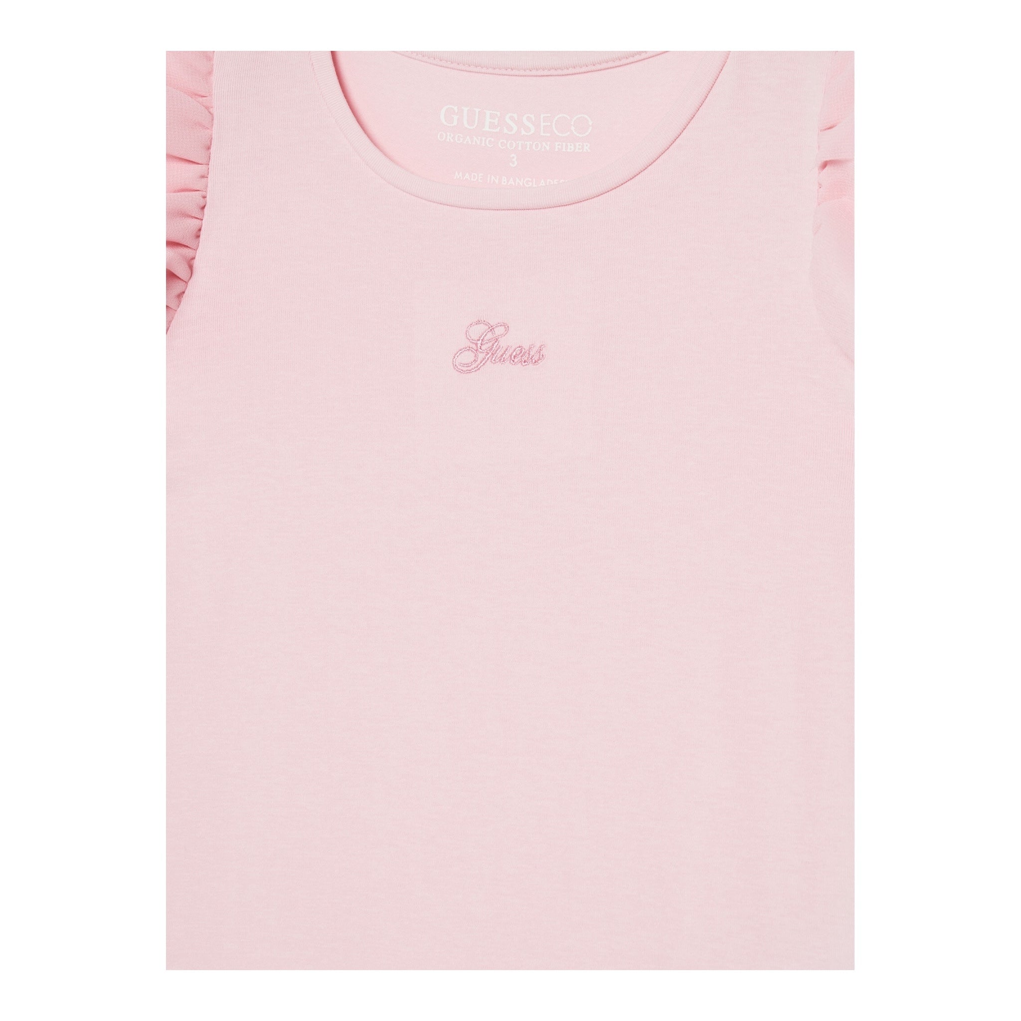 Guess T-Shirt Tinta Unita con Tulle per Bambina K5RI22K6YW4 ROSA GUESS 
