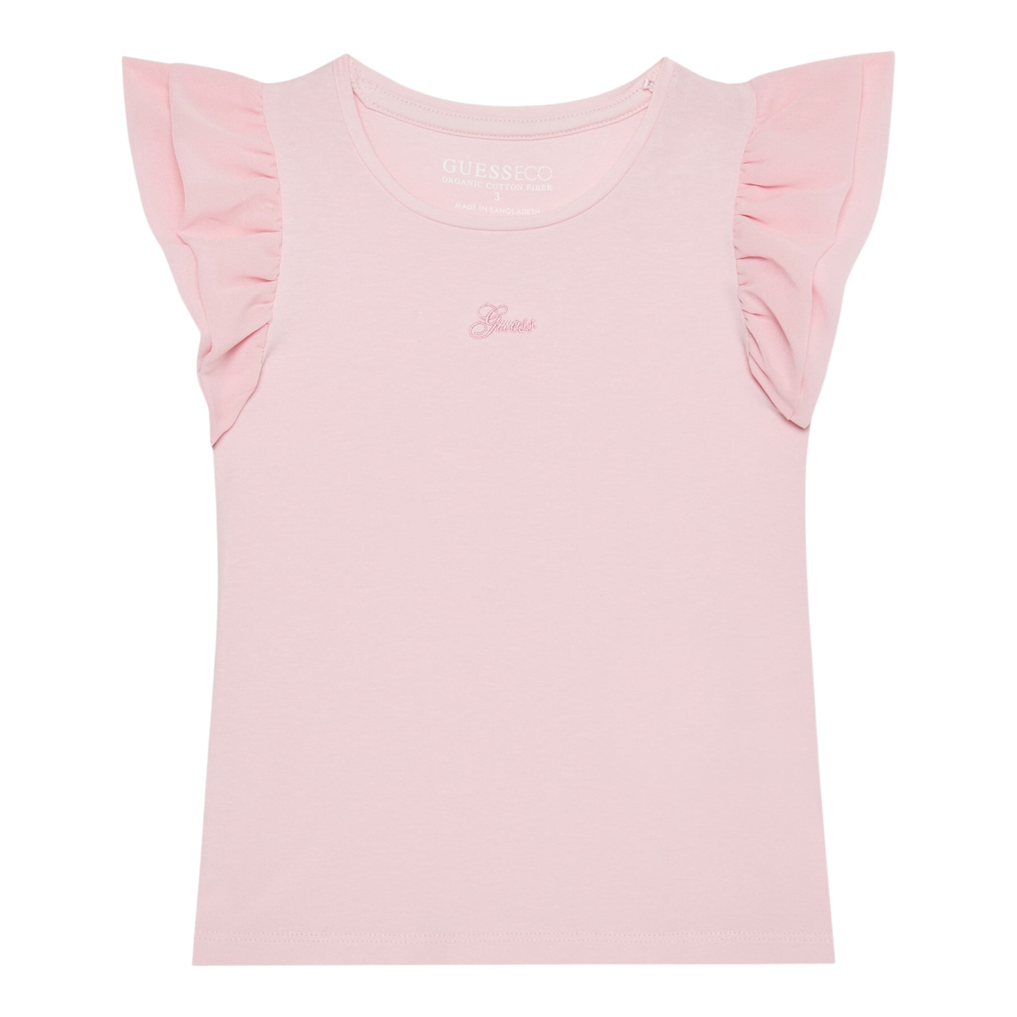 Guess T-Shirt Tinta Unita con Tulle per Bambina K5RI22K6YW4XJ ROSA GUESS 