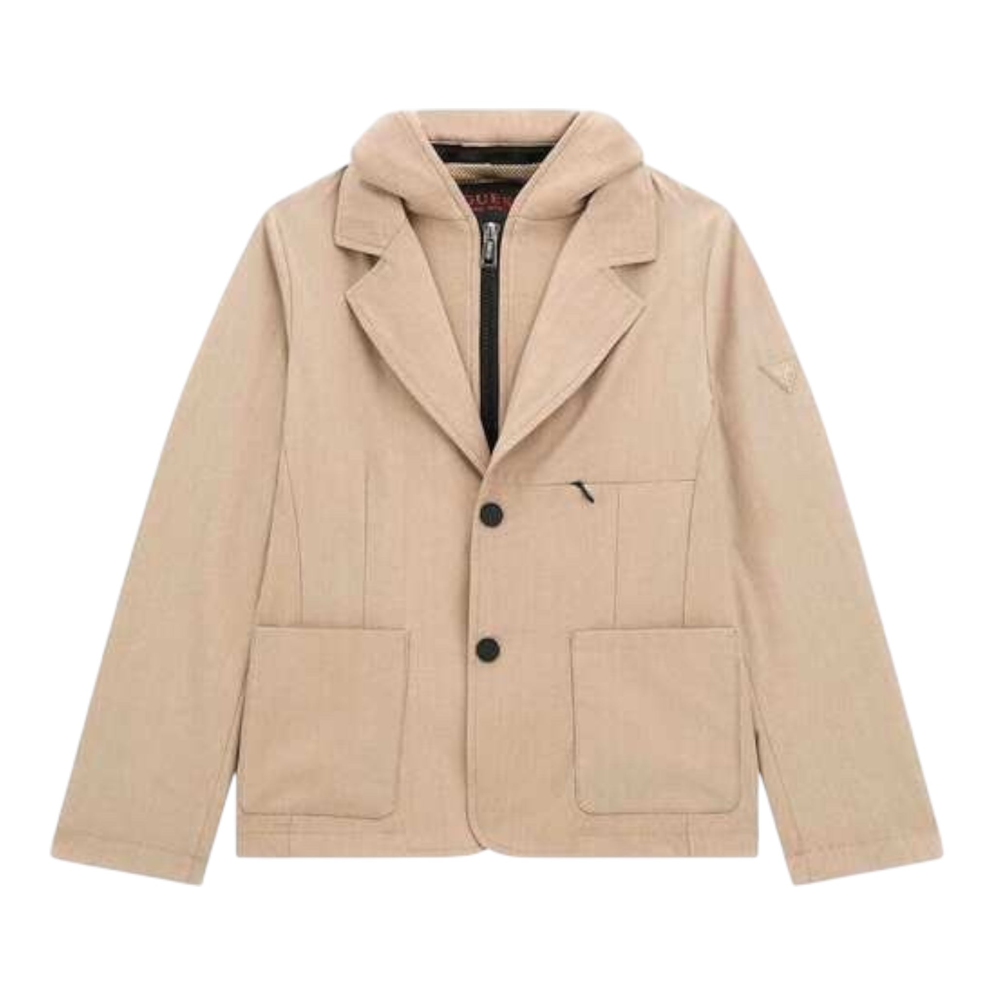 Guess Giacca Tinta Unita con Cappuccio per Bambino L4RL03WFK BEIGE GUESS 