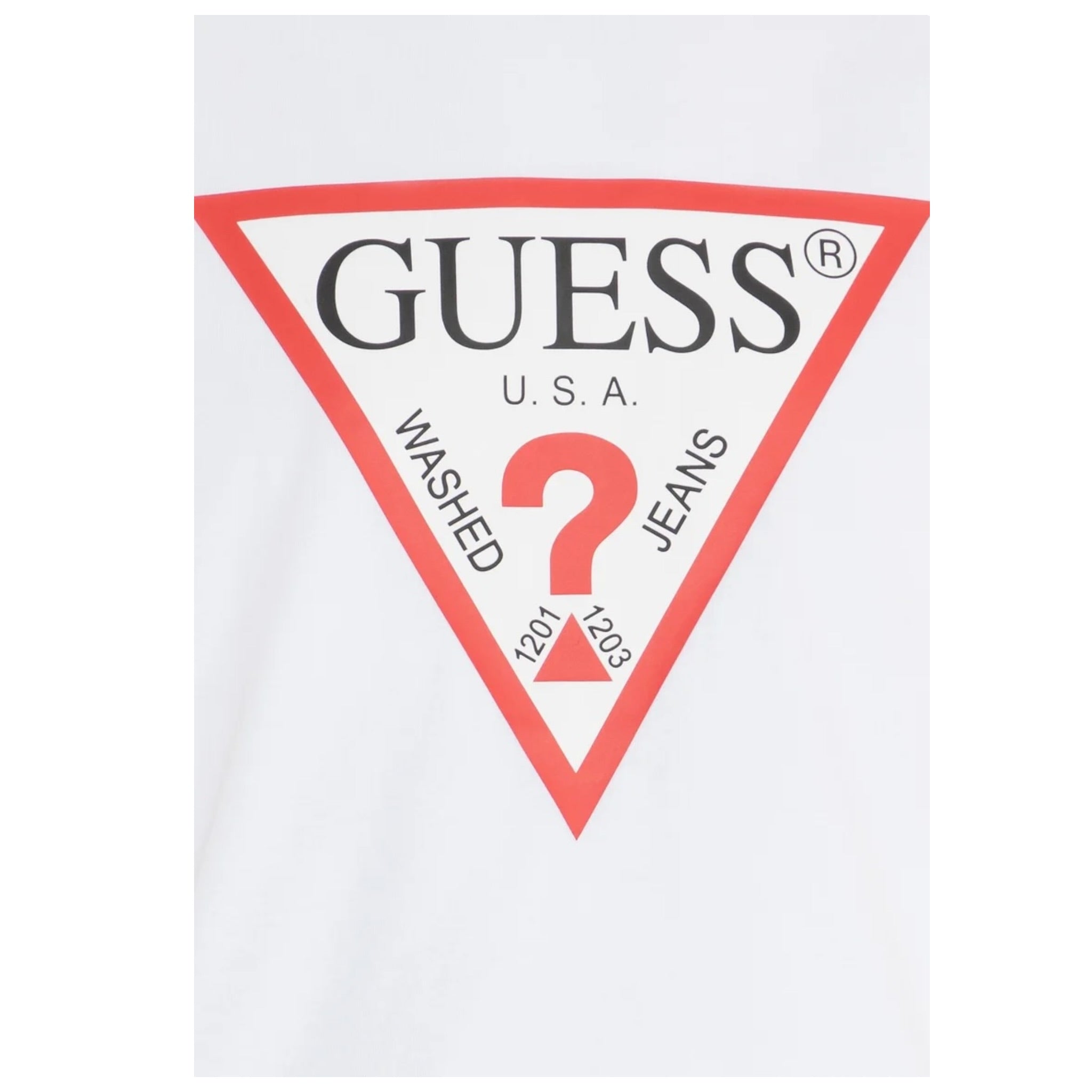 Guess Shirt Girocollo Tinta Unita con Logo per Bambino L84I29K8HM0 BIANCO GUESS 