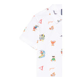 Guess Camicia Mezza Manica Tinta Unita con Stampa per Bambino N5GH05WBHQ1 BIANCO GUESS 