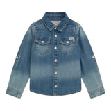 Guess Camicia Manica Lunga In Denim per Bambino N5RH05D5K80J AZZURRO GUESS 