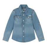 Guess Camicia Manica Lunga In Denim per Bambino N5RH05D5K80JX AZZURRO GUESS 