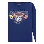 Guess Shirt Girocollo Tinta Unita con Stampa per Bambino N5RI01K8HM4J BLU GUESS 