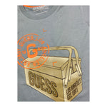 Guess T-Shirt Girocollo Tinta Unita con Stampa per Bambino N5RI27K8HM4J AZZURRO GUESS 