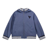 Guess Giubbino Tinta Unita con Zip E Cappuccio per Neonato N5RL11WCFM0 BLU GUESS 