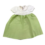 Gughelino Abito Bicolore Mezza Manica con Ricami per Neonata 3045 BIANCO/VERDE GUGHELINO 