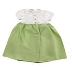 Gughelino Abito Bicolore Mezza Manica con Ricami per Neonata 3045 BIANCO/VERDE GUGHELINO 