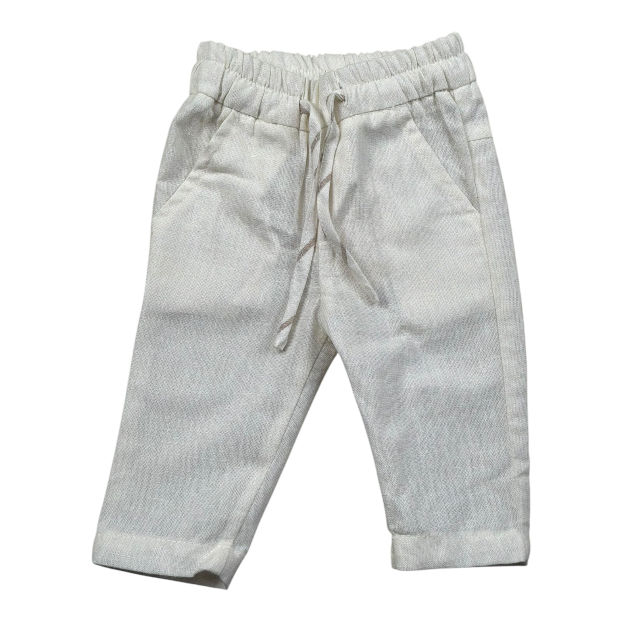 Gugu Gaga Pantalone Tinta Unita con Elastico In Vita per Neonato GM40 PANNA GUGU GAGA 
