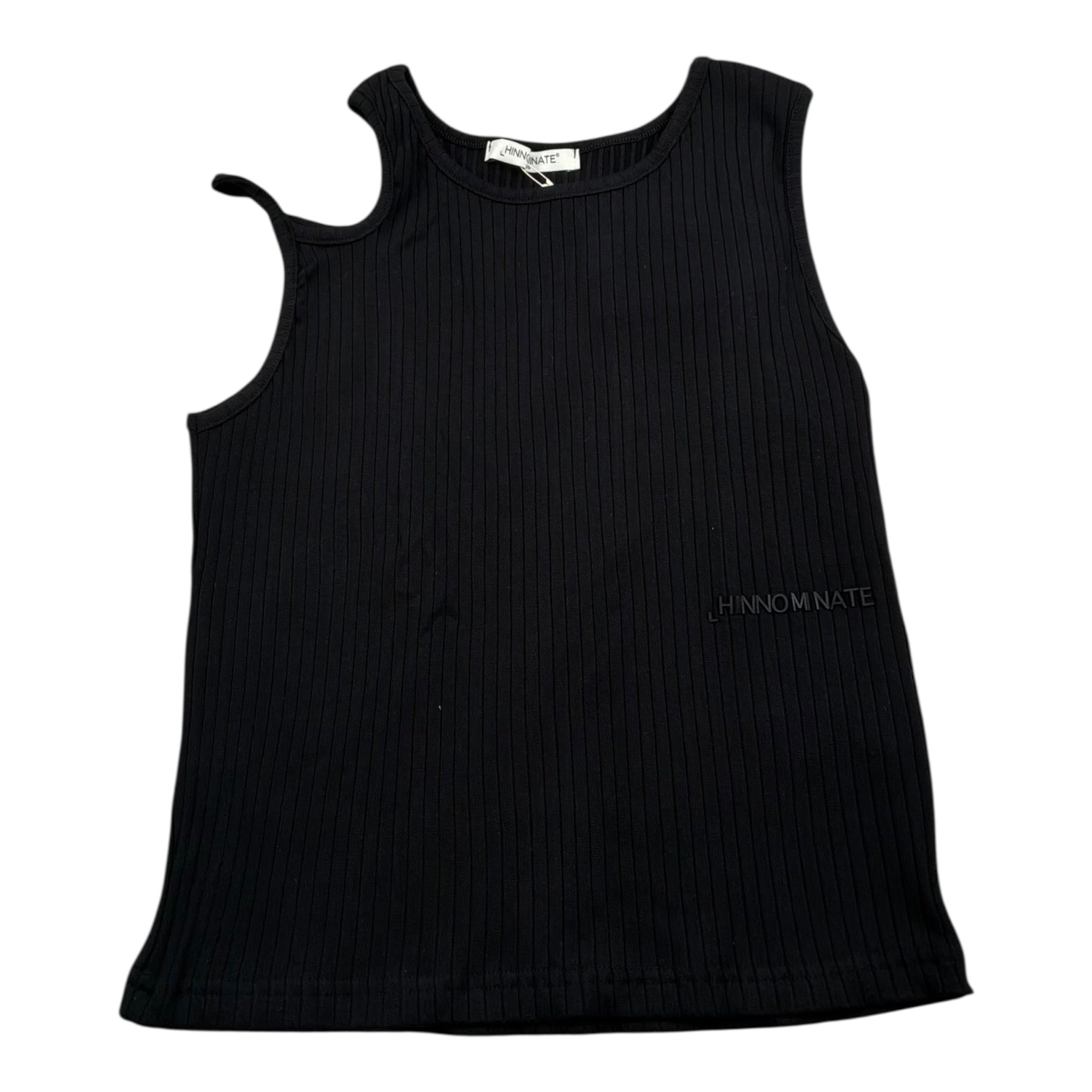 Hinnominate Canotta Tinta Unita con Logo per Bambina 3646M00078 NERO HINNOMINATE 
