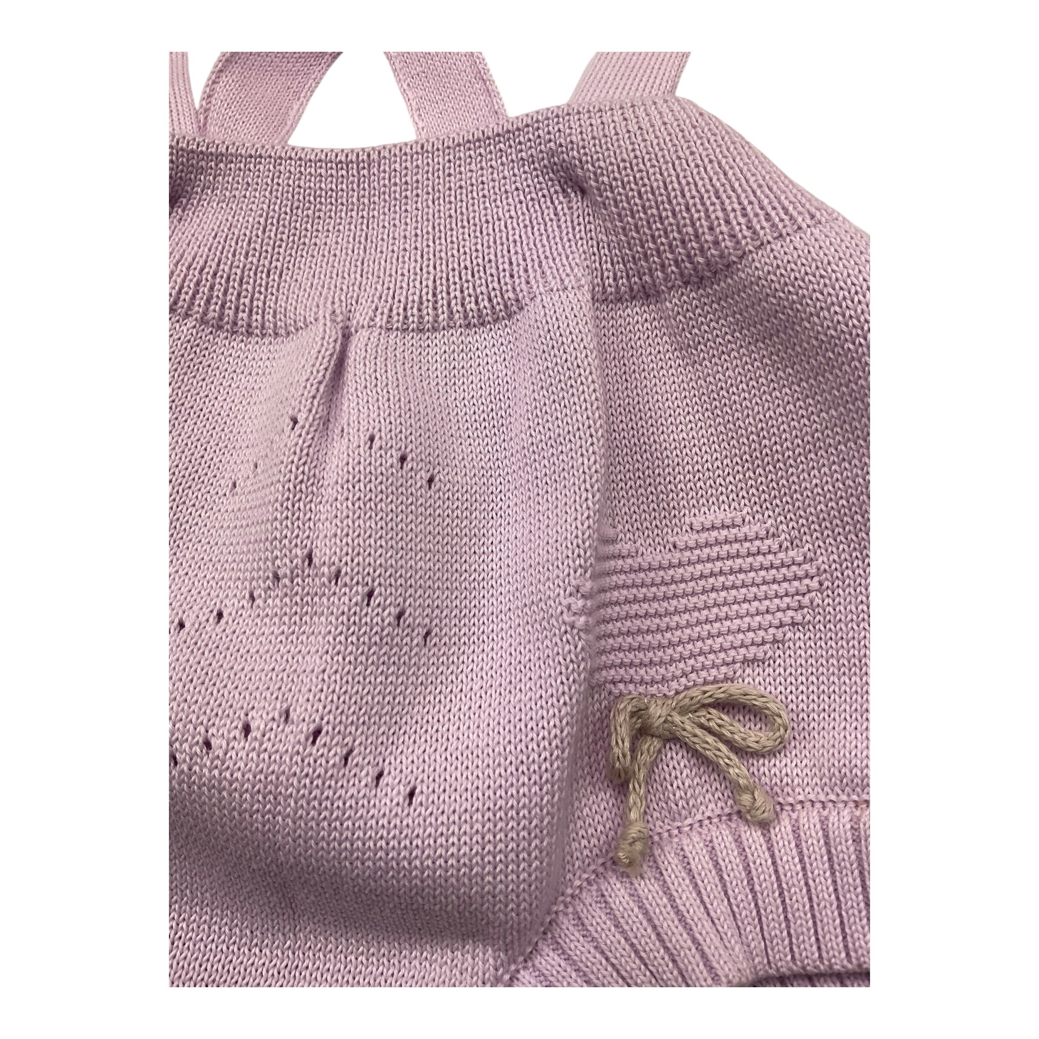 I Delfi Completo 2 Pezzi Camicia-Salopettes Bicolore per Neonata 25P5010 BIANCO/LILLA I DELFI 