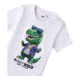 I Do T-Shirt Girocollo Tinta Unita con Stampa per Bambino 4B463 BIANCO I DO 