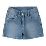I Do Short In Denim Tinta Unita con Girovita Regolabile per Bambina 4B537 AZZURRO I DO 