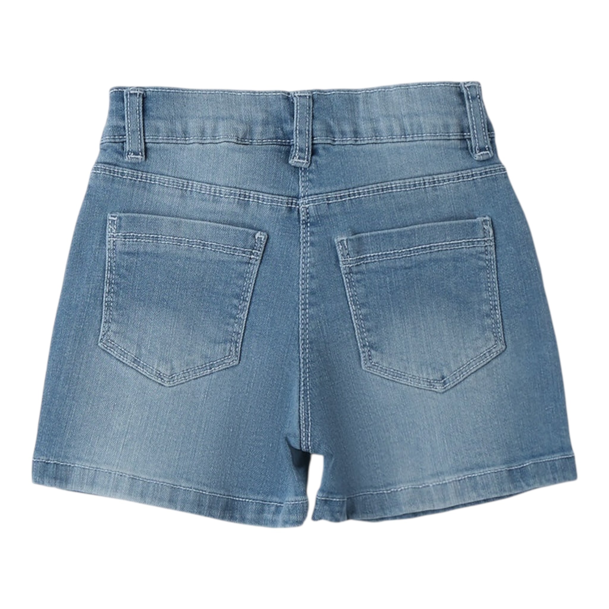I Do Short In Denim Tinta Unita con Girovita Regolabile per Bambina 4B537 AZZURRO I DO 