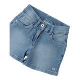 I Do Short In Denim Tinta Unita con Girovita Regolabile per Bambina 4B537 AZZURRO I DO 