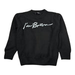 I'M Brian Maglia Girocollo Tinta Unita con Stampa per Bambino MA2622J NERO I'M BRIAN 