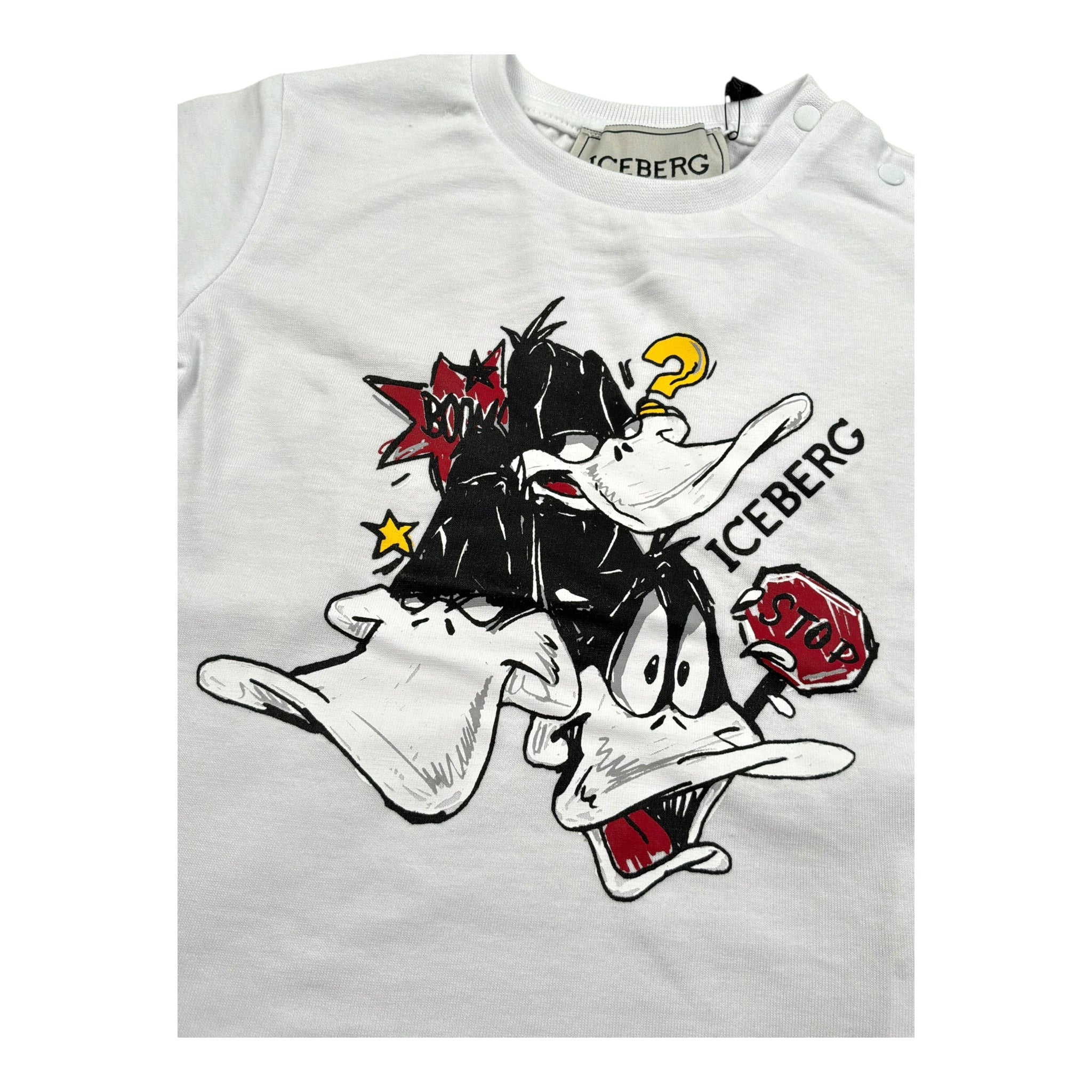 I'M Brian T-Shirt Girocollo Tinta Unita con Stampa per Neonato TSICE5107BXX BIANCO I'M BRIAN 