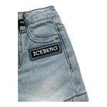 Iceberg Bermuda In Denim Tinta Unita con Girovita Regolabile per Neonato BMICE5100BNX AZZURRO ICEBERG 