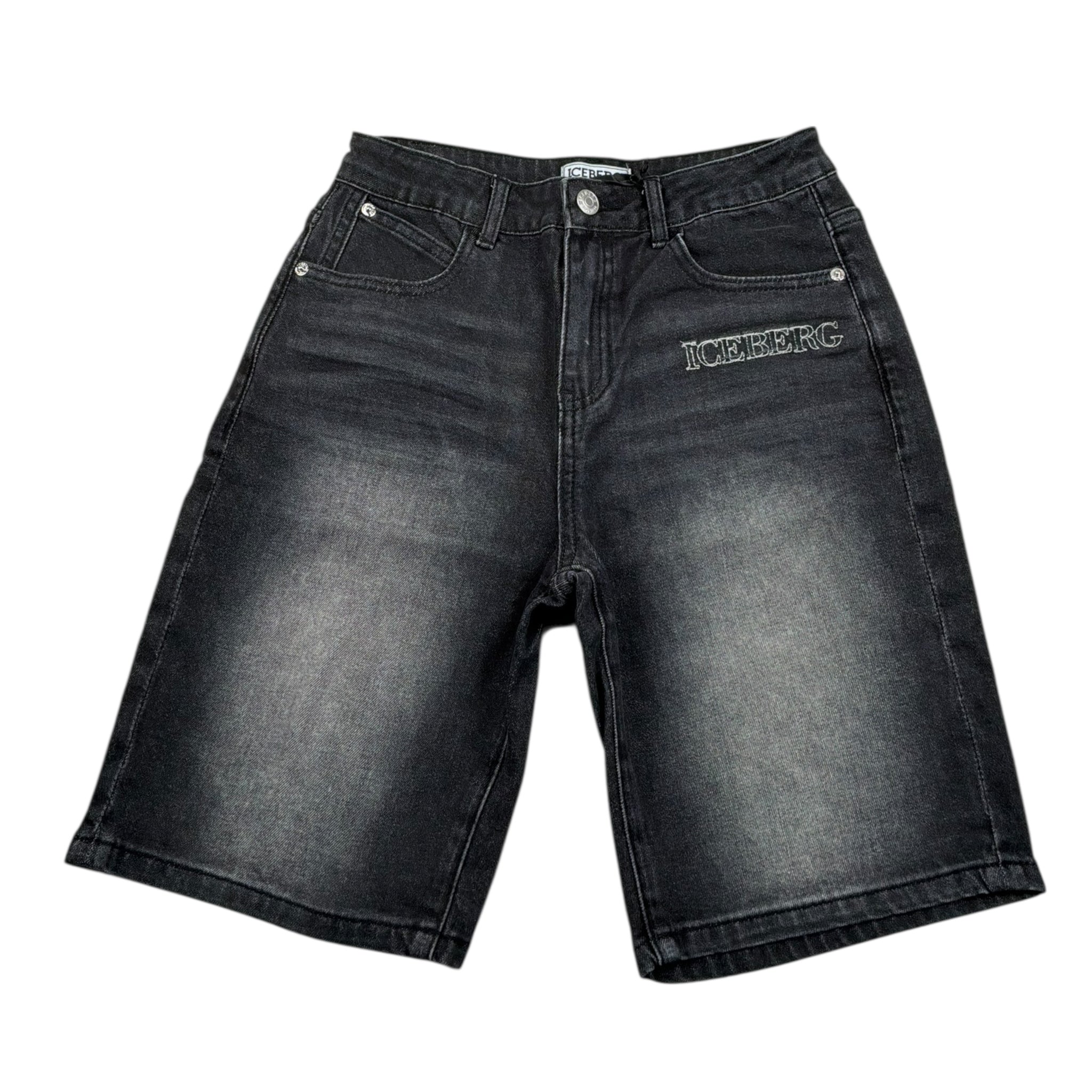 Iceberg Bermuda In Denim Tinta Unita per Bambino BMICE5102J NERO ICEBERG 