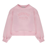 Iceberg Felpa Girocollo Tinta Unita con Logo per Bambina MFICE5151J ROSA ICEBERG 