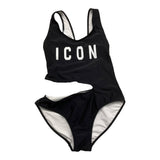Icon Costume Intero Tinta Unita con Apertura per Bambina CSTM NERO ICON 