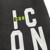 Icon Bermuda Tinta Unita con Stampa per Bambino IBSH0049003 NERO ICON 