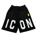 Icon Bermuda In Felpa Tinta Unita con Logo per Bambino IBSH00491 NERO ICON 