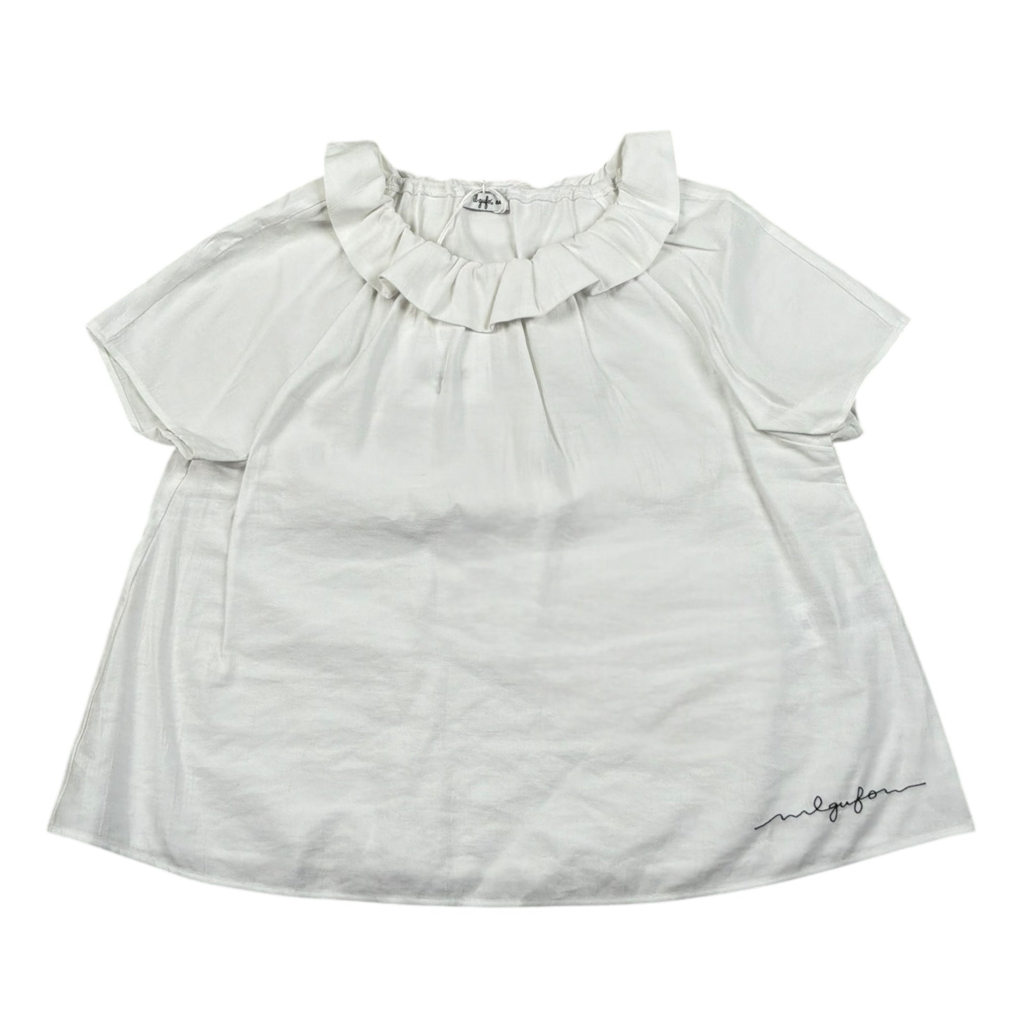 Il Gufo Camicia Mezza Manica Tinta Unita per Bambina P25CC107R0004 BIANCO IL GUFO 
