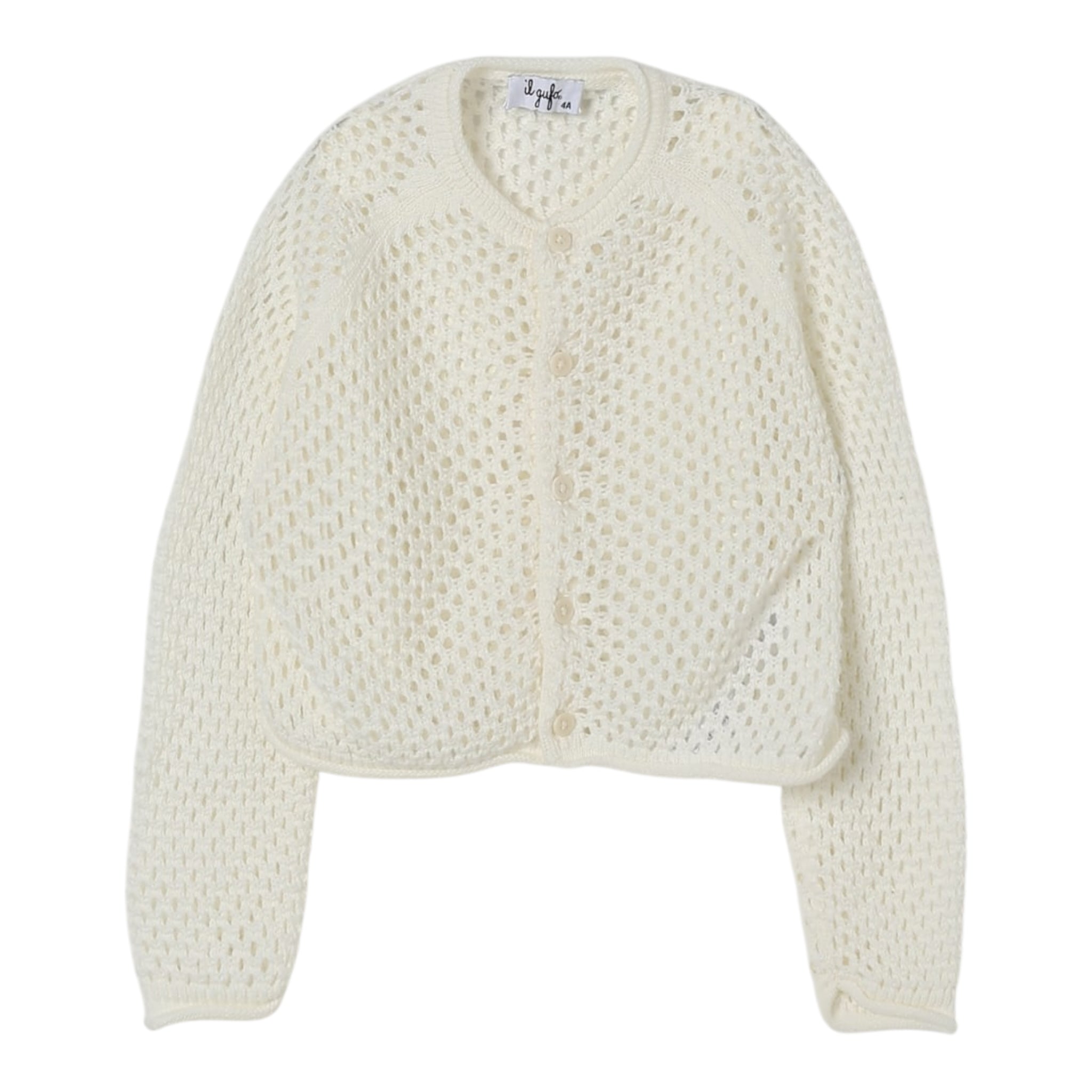 Il Gufo Cardigan Tinta Unita Traforato per Neonato P25GF440EM109 PANNA IL GUFO 