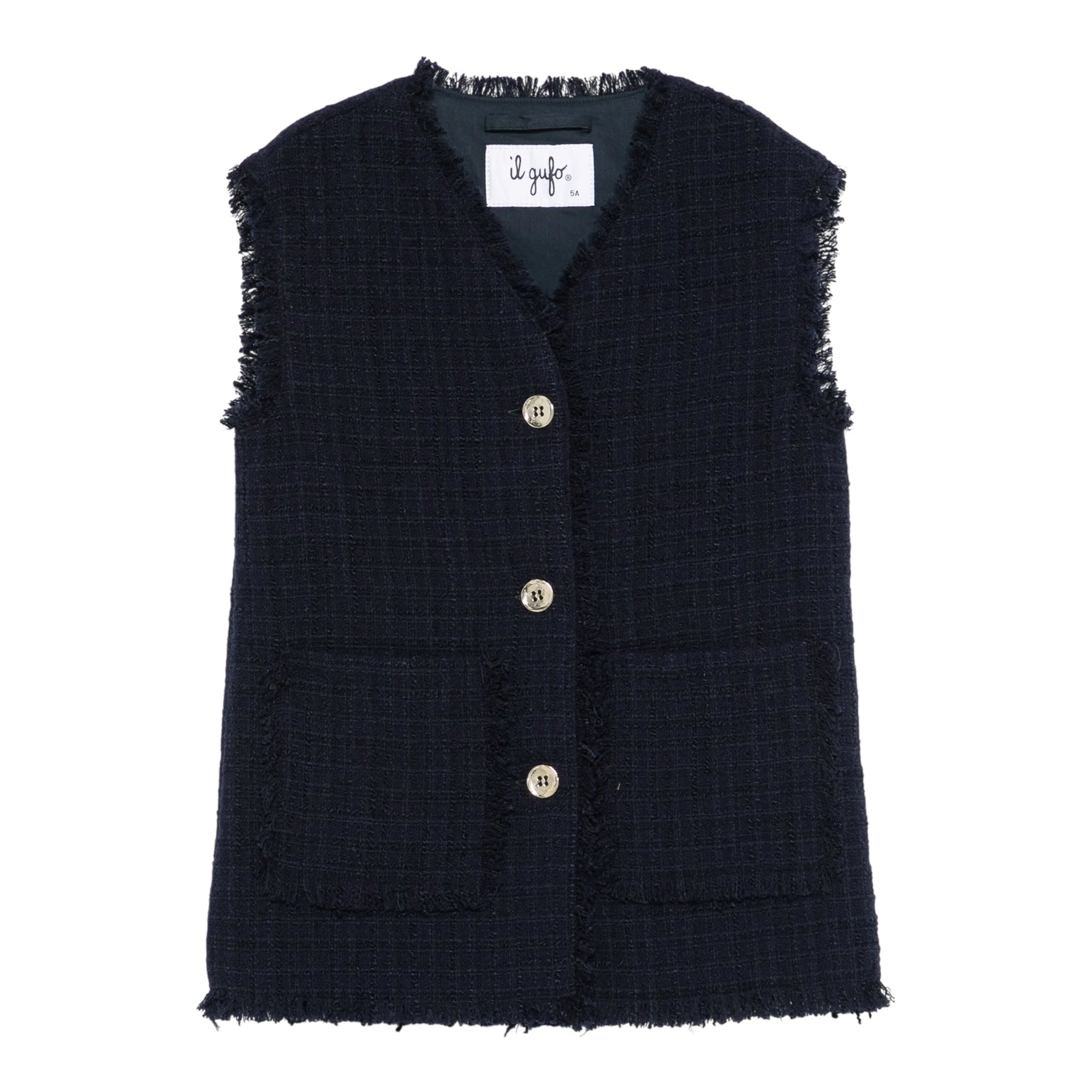 Il Gufo Gilet Tinta Unita con Bottoni per Bambina P25GI054C5052 BLU IL GUFO 