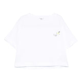 Il Gufo T-Shirt Girocollo Tinta Unita con Ricamo per Neonata P25TS473MF001N BIANCO IL GUFO 