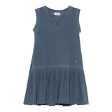 Il Gufo Abito Tinta Unita Giromanica per Bambina P25VA333N0107X BLU IL GUFO 
