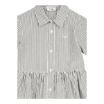 Il Gufo Abito Mezza Manica Tinta Unita con Fantasia A Righe per Bambina P25VM780C1080 BIANCO IL GUFO 
