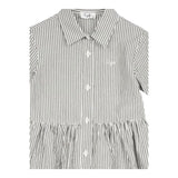 Il Gufo Abito Mezza Manica Tinta Unita con Fantasia A Righe per Bambina P25VM780C1080 BIANCO IL GUFO 