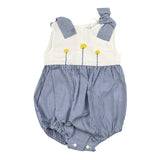 Ilfarobimbi Pagliaccett Bicolore con Fantasia A Righe per Neonata GELSOMINO BIANCO/BLU ILFAROBIMBI 
