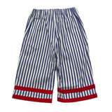 Ilfarobimbi Pantalone Bicolore con Fantasia A Righe  per Neonata IFB50474 BIANCO/AZZURRO ILFAROBIMBI 
