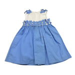 Ilfarobimbi Abito Bicolore con Applicazioni Fiori per Bambina IFB50564 BIANCO/AZZURRO ILFAROBIMBI 