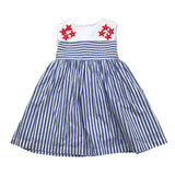 Ilfarobimbi Abito Bicolore con Fantasia A Righe E Colletto per Neonata IFB50576 BIANCO/AZZURRO ILFAROBIMBI 