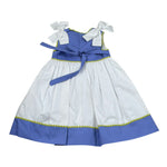 Ilfarobimbi Abito tinta unita Giromanica con Fiocchi Bianco/Blu per Neonata IFB50585X BIANCO/BLU ILFAROBIMBI 