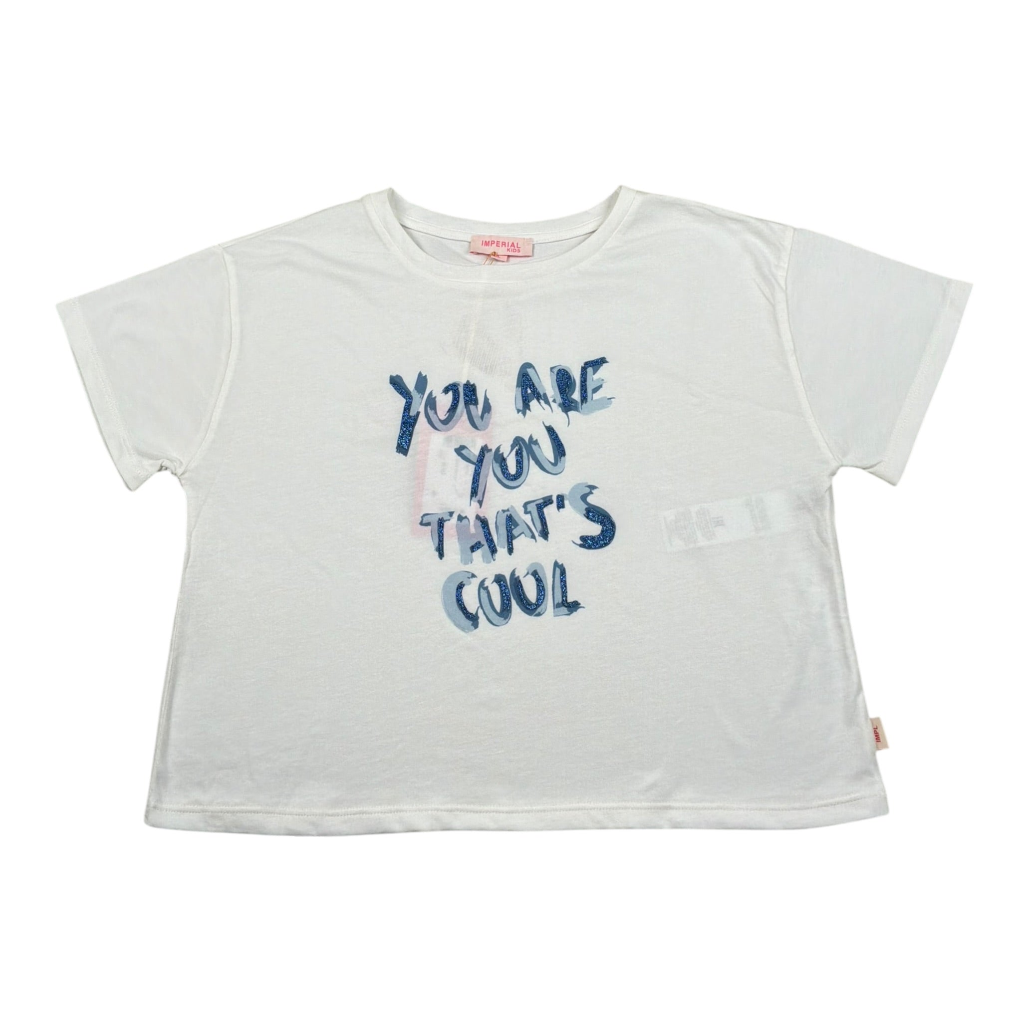 Imperial T-Shirt Girocollo Tinta Unita con Stampa per Bambina MB57030G75 BIANCO IMPERIAL 