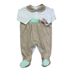 Isabel & Martinez Tutina Manica Lunga Bicolore per Neonata IM25N416 BIANCO/BEIGE ISABEL & MARTINEZ 