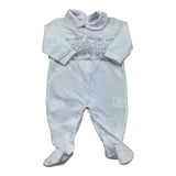 Isabel & Martinez Tutina Manica Lunga Tinta Unita con Ricami per Neonata IM25N435 BIANCO ISABEL & MARTINEZ 