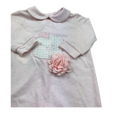 Isabel & Martinez Tutina Manica Lunga Tinta Unita con Ricami per Neonata IM25N442 ROSA ISABEL & MARTINEZ 