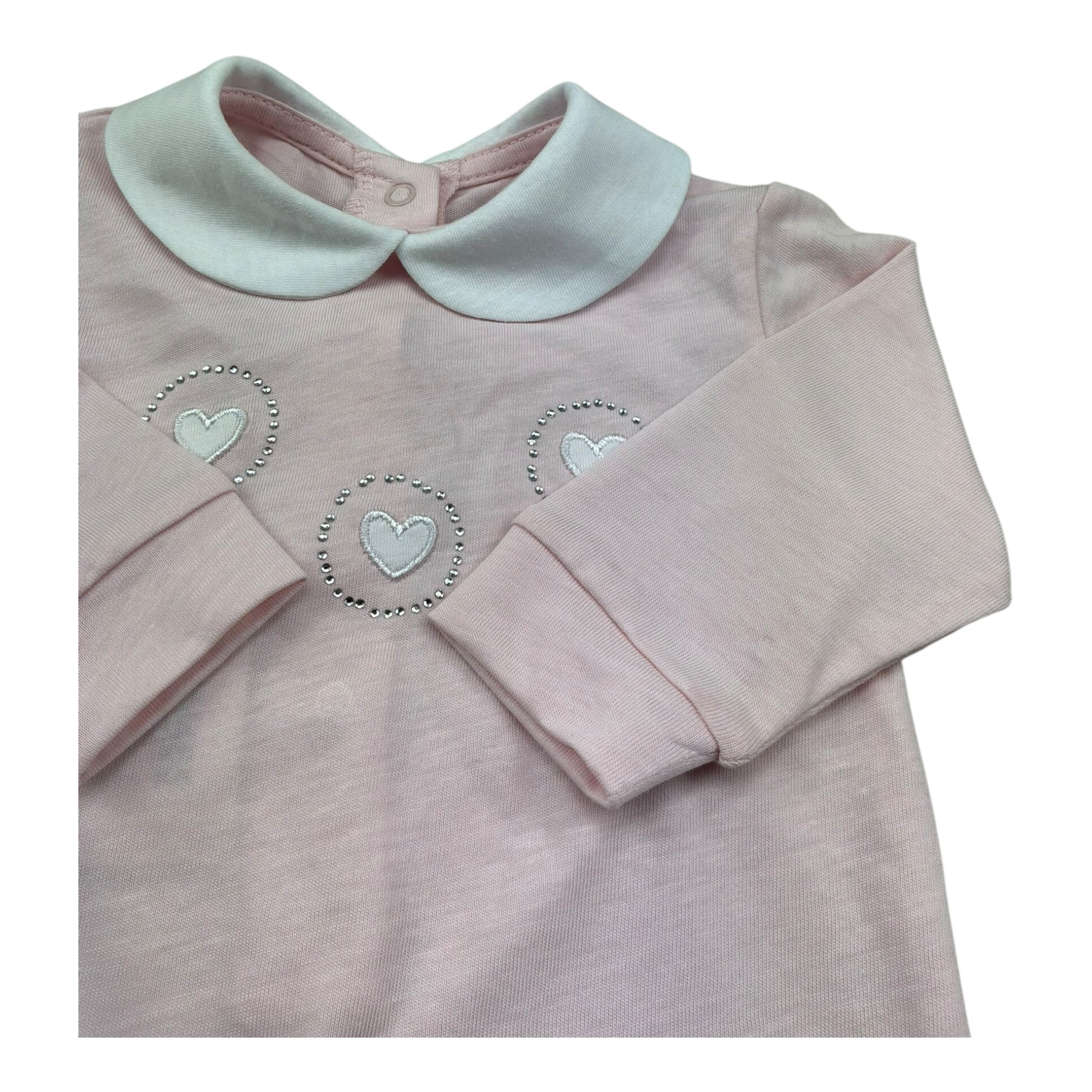 Isabel & Martinez Tutina Manica Lunga Tinta Unita con Brillantini per Neonata IM25N455 ROSA ISABEL & MARTINEZ 
