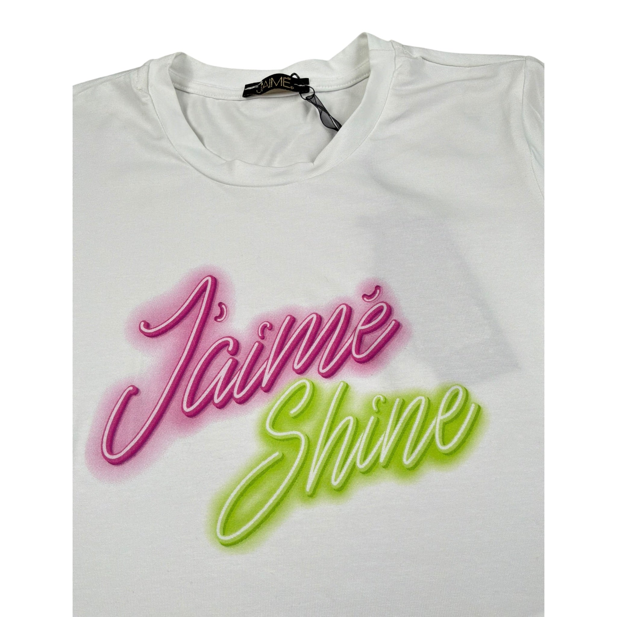 J'Aime' T-Shirt Girocollo tinta unita con Stampa Bianco per Bambina JG407825TS BIANCO J'AIME' 